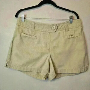 New York & Co Shorts Women's Khaki Cotton Beige Size 12